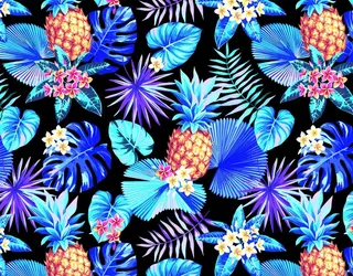 蓝色菠萝叶子图片