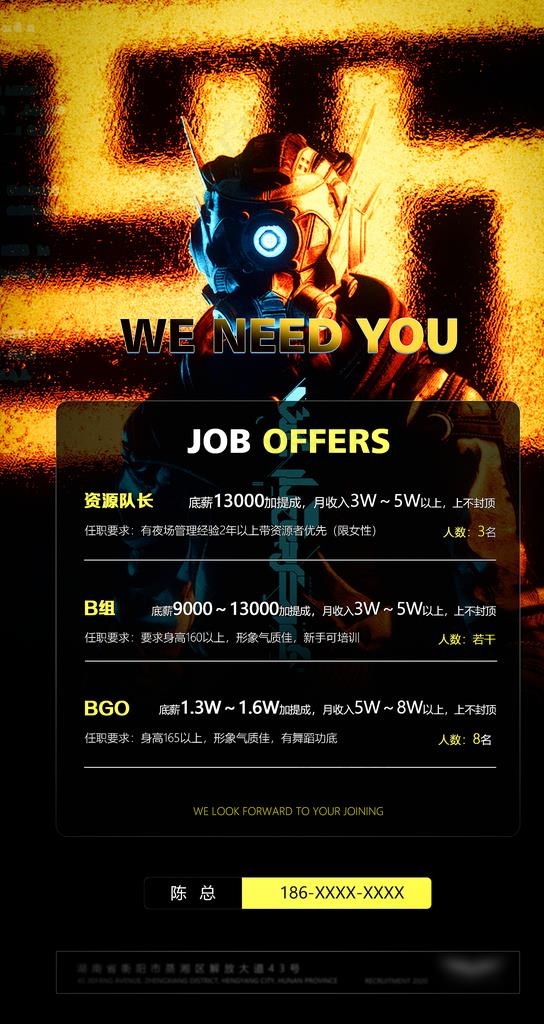招聘海报图片(2000x3557)psd模版下载