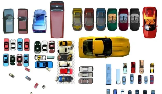 汽车彩色平面图图片