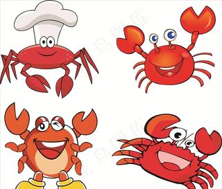 卡通螃蟹图片
