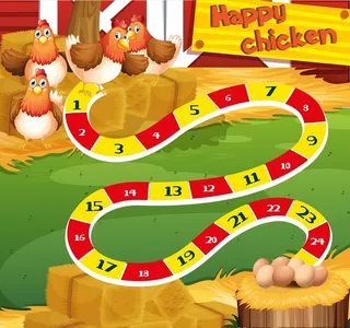 卡通鸡线路图图片