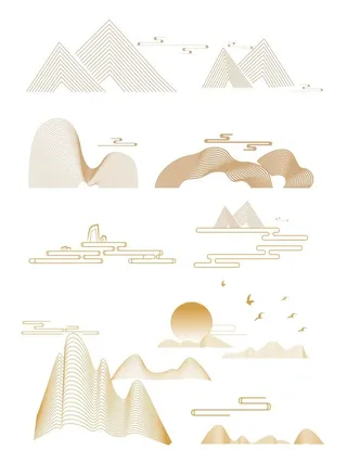 祥云线条元素图片