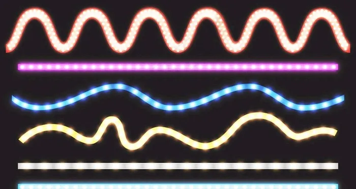 带有霓虹灯效果的 LED 灯条图片