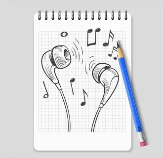 手机音乐插画图片