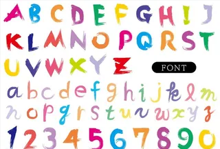 创意卡通手绘英文数字图片