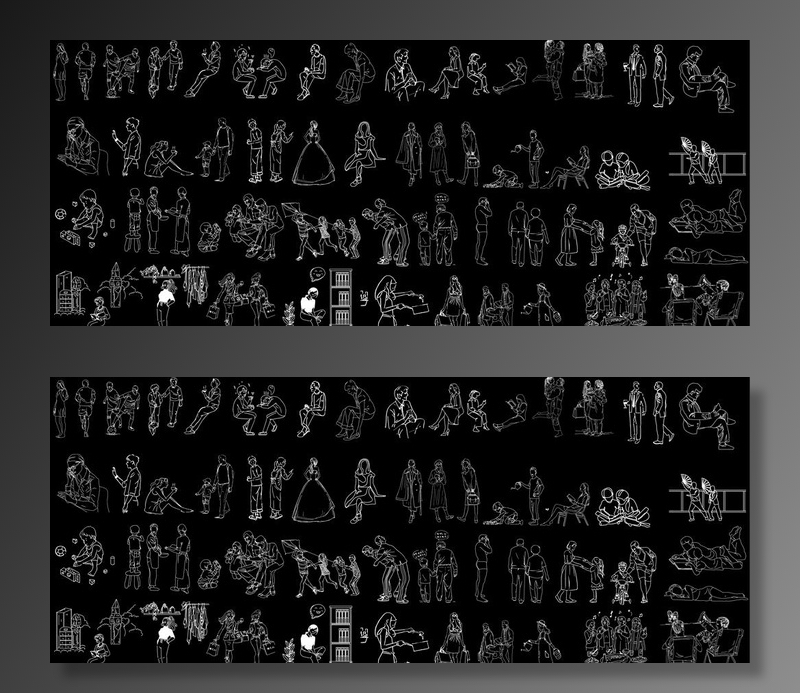 矢量人物线稿图片