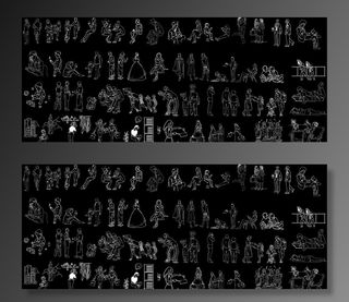 矢量人物线稿图片