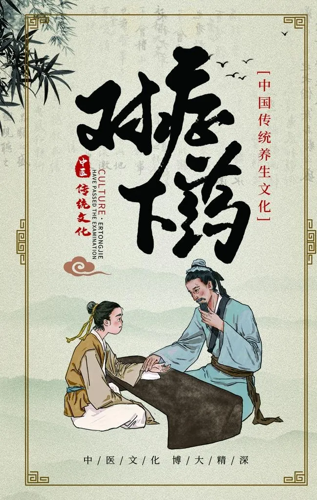 对症下药中医复古宣传海报素材图片(2362x3552)psd模版下载