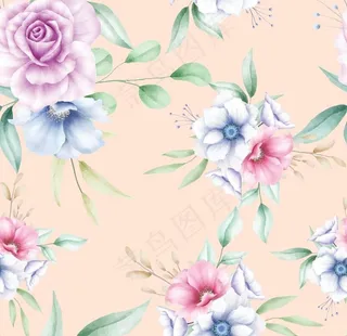 水彩花卉花纹 图片