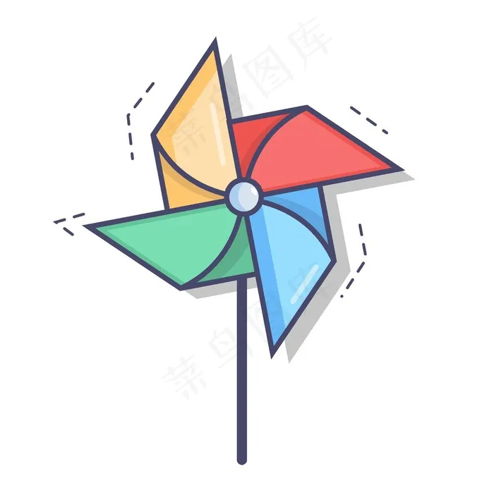 卡通风车图片ai矢量模版下载