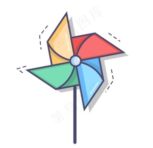 卡通风车图片