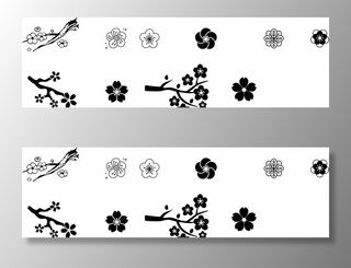 梅花樱花矢量图标图片