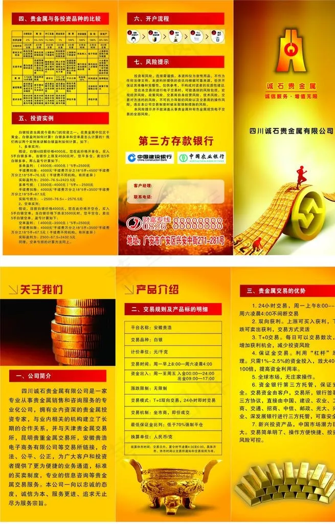 金融三折页图片cdr矢量模版下载