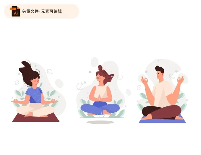 瑜伽打坐冥想的人图片