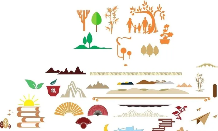 古代元素图片cdr矢量模版下载