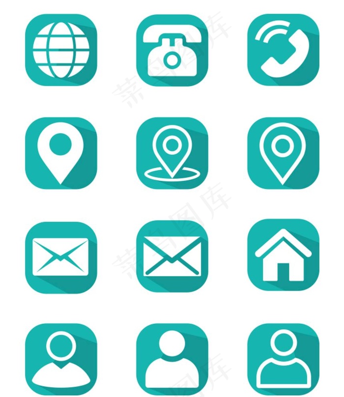 矢量常用地址图标手机名片图片