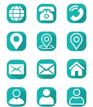 矢量常用地址图标手机名片图片