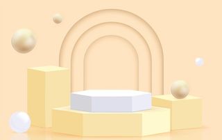 清新几何展台背景图片