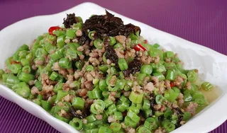 豆角炒肉末图片