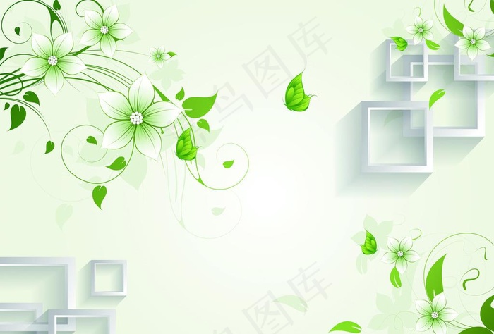 3D背景花纹图片ai矢量模版下载