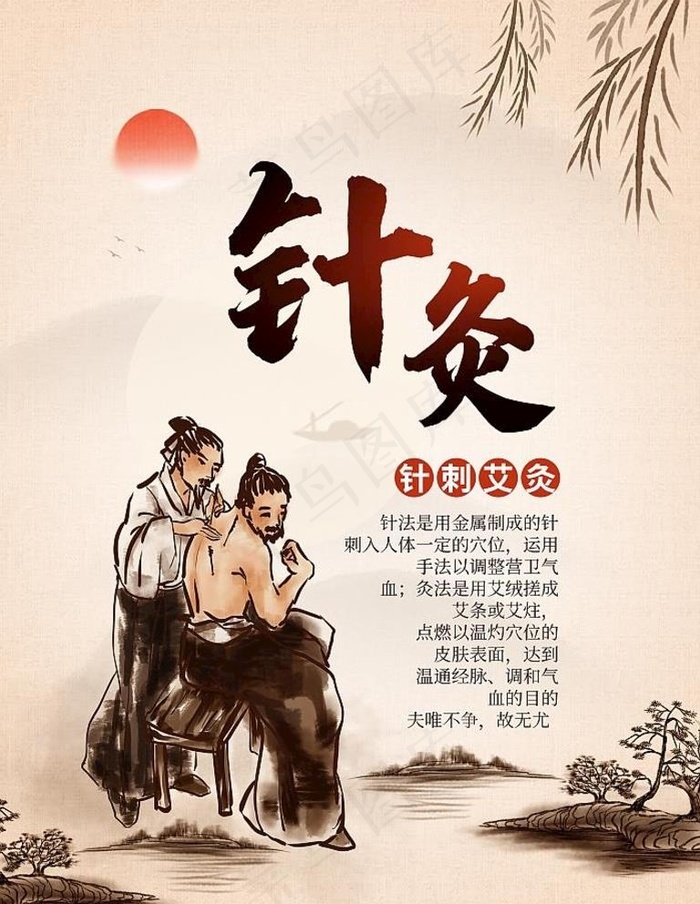 针灸图片psd模版下载