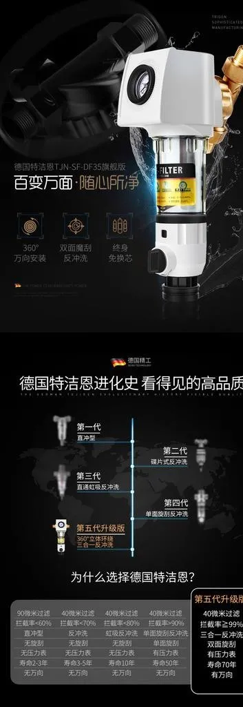 净水器前置过滤器详情页图片(790x2103)psd模版下载