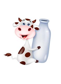 抱瓶子的奶牛图片