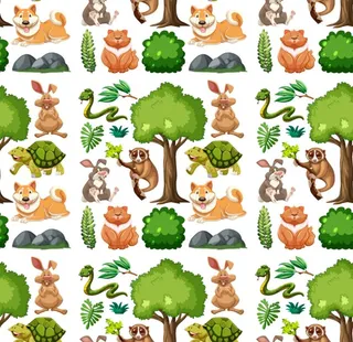 卡通大树 动物大全图片