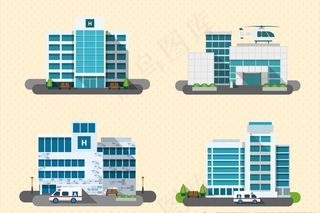 医院卡通矢量图图片