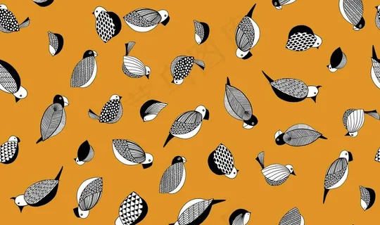 手绘小鸟印花图片