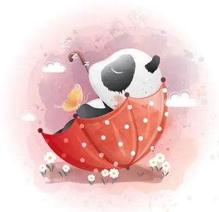 睡觉中的熊猫图片