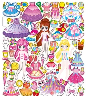 换装 贴纸 美少女  泡泡贴图片