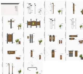 美丽乡村旅游度假古镇导视标识图片