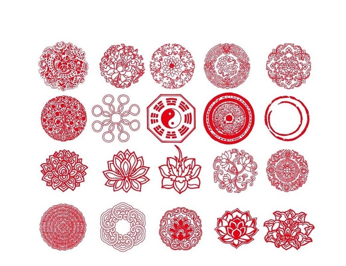 圆形花纹图片ai矢量模版下载