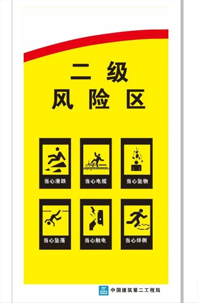 工地二级风险区图片cdr矢量模版下载
