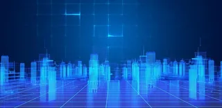 蓝色科技城市电子商务背景图片