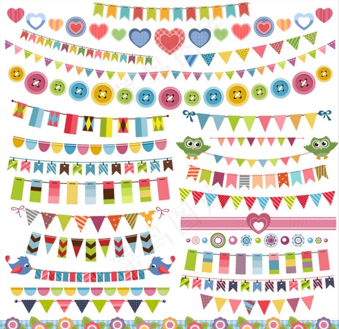 矢量三角吊旗拉旗图片