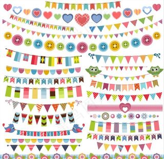 矢量三角吊旗拉旗图片