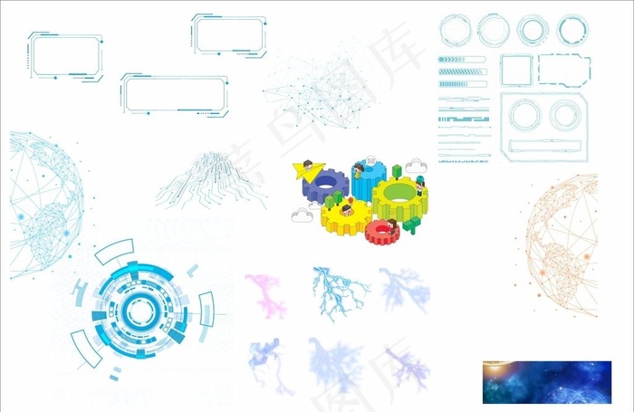 科技 星空 器械 元素 图片cdr矢量模版下载