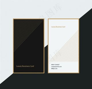 黑白金竖款名片图片