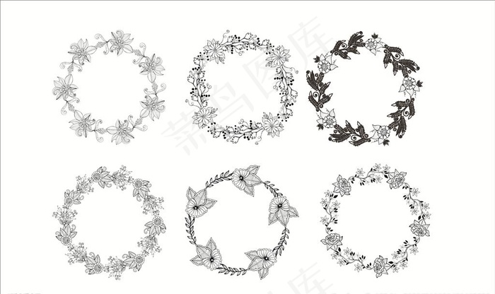 圆形花环图片cdr矢量模版下载