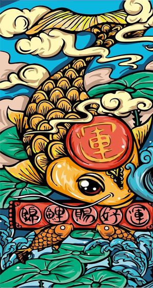 锦鲤赐好运图片