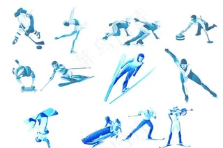 温哥华冬奥会拟人化运动图标图片