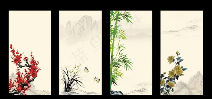 梅兰竹菊图片