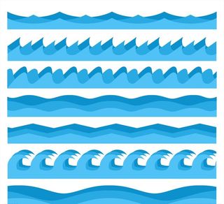 7款蓝色海浪设计矢量图图片