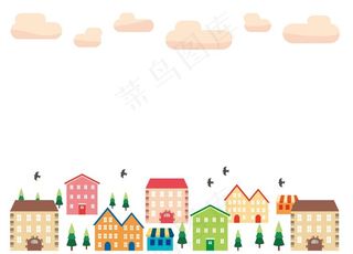 小房子创意卡通背景图片