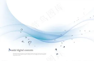 矢量蓝色波浪梦幻背景图片