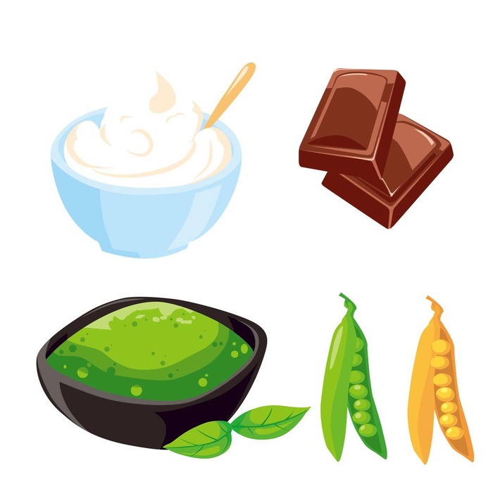 抹茶 豆乳 巧克力 酸奶手绘图片