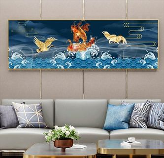 国潮客厅装饰画图片