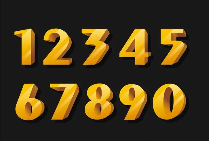 金色立体数字图片ai矢量模版下载